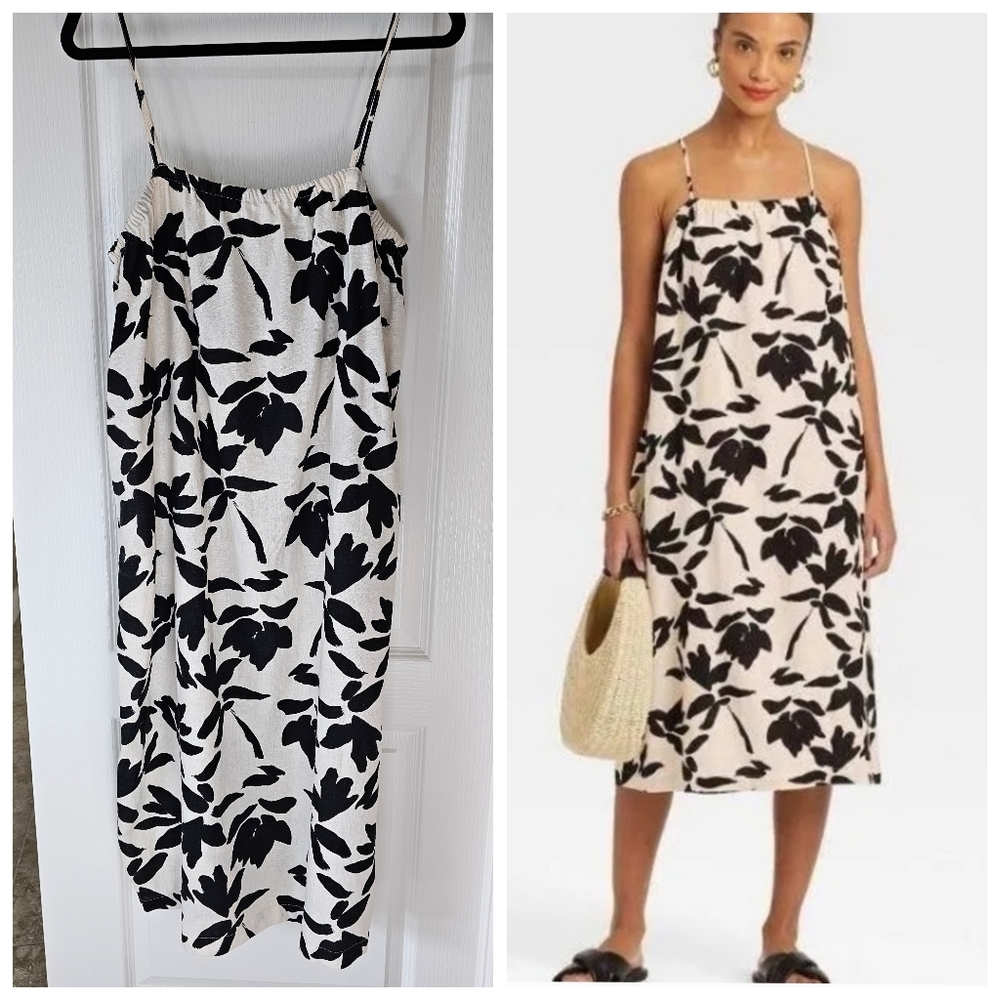 NWOT Linen blend dress M